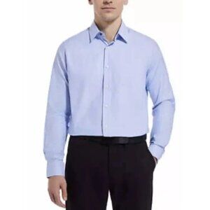 NEW Duchamp London Men's 18.5 XXL Slim Fit Dress Shirt Blue  Stretch Pattern